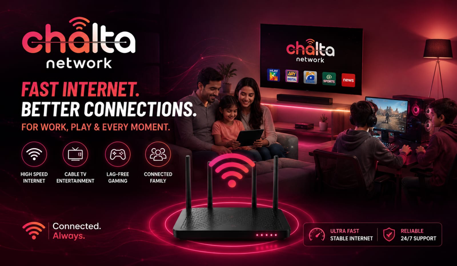 Chalta Network — Internet & TV Cable Karachi